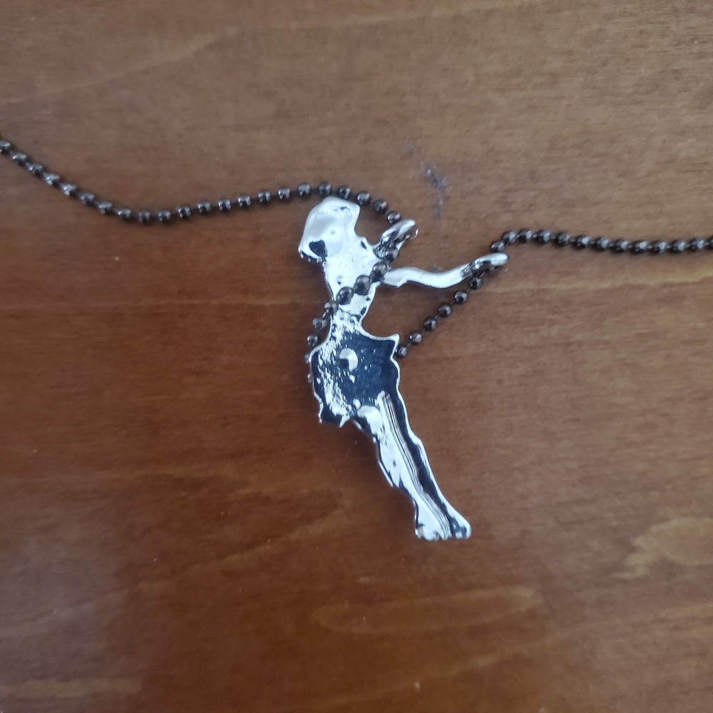 Silver Swinging Girl Necklace - Picture 4 of 4